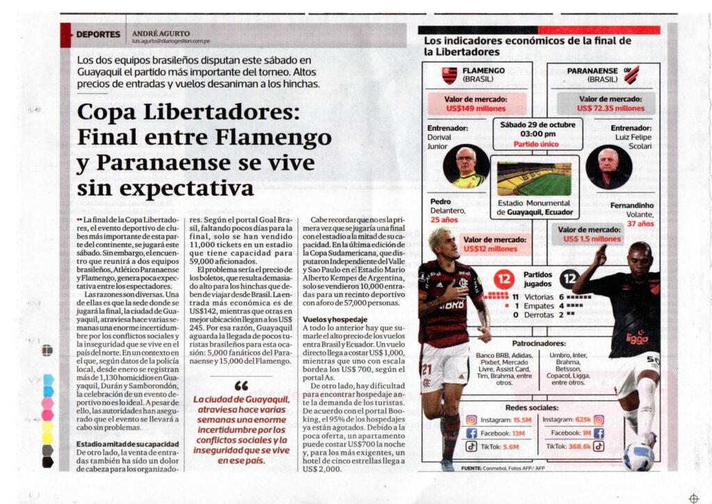Copa Libertadores: Final entre Flamengo y Paranaense se vive sin experiencia