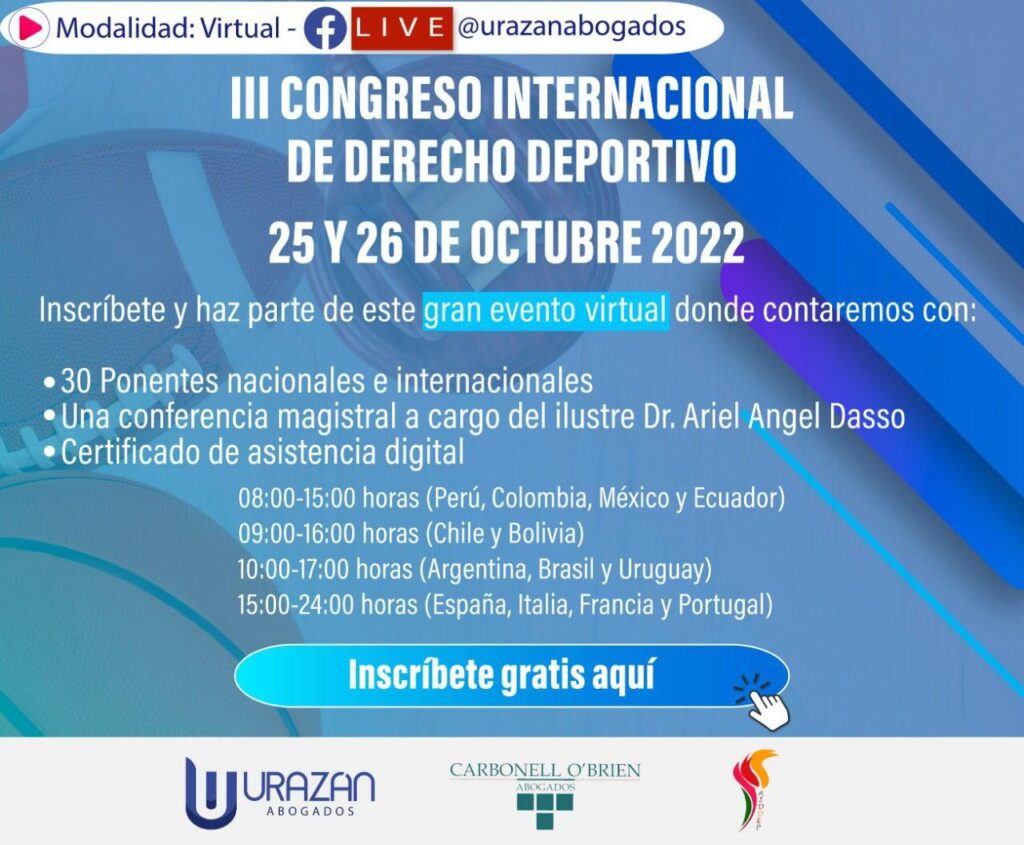 III Congreso Internacional de Derecho Deportivo (25 - 26 de octubre 2022)